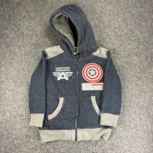Marvel Captain America Civil War Boy's Zip Up Hoodie Size 4 Super Soldier
